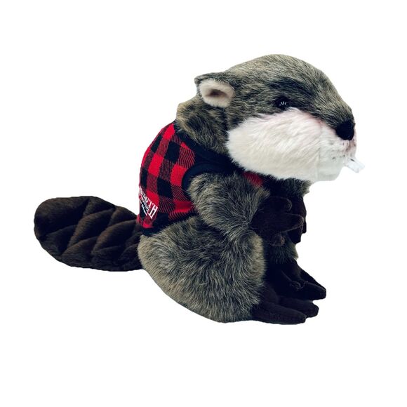 Duluth Trading Company Angry Beaver Plush Stuffed Animal Red Plaid Shirt - Picture 1 of 10